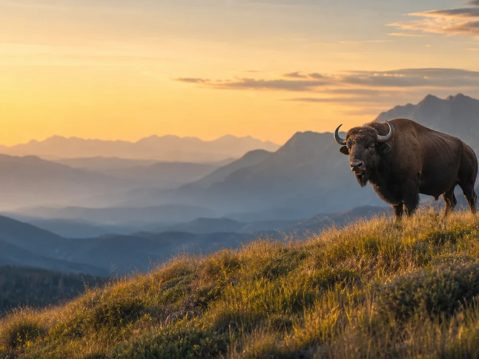 Taswira ya uhariri ya Buffalo King Megaways Tanzania yenye muundo wa kubuni na nafasi safi ya kichwa