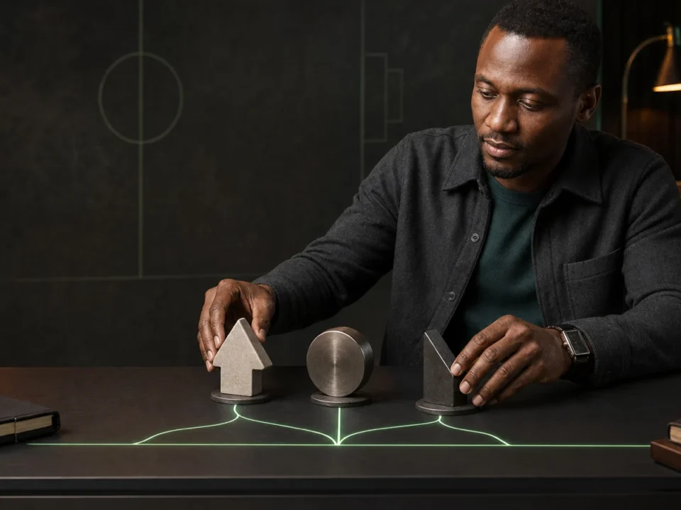 Mchambuzi mtu mzima wa Tanzania akieleza double chance betting kwa tokeni za matokeo 1, X na 2 kwenye studio ya kubuni