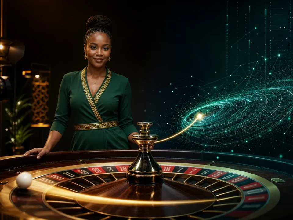 Live roulette dhidi ya RNG roulette kwenye taswira ya uhariri yenye studio, wheel na mfumo wa random