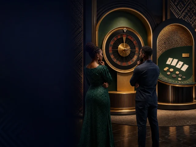 Roulette dhidi ya blackjack kwenye taswira ya uhariri yenye wheel, cards na chips