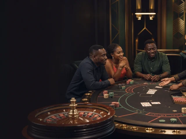 Table games Tanzania katika studio ya kubuni yenye roulette, cards, chips na dice