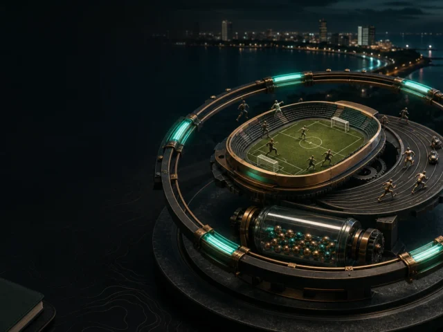 Picha ya uhariri ya mtu mzima wa Tanzania akitazama simulation ya football ya kubuni bila provider, ticket, odds, salio au matokeo halisi